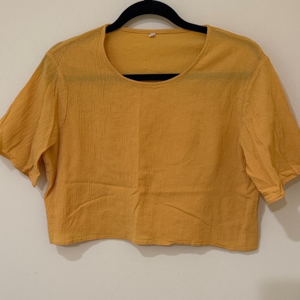 Chic Mustard Crop Top for Women